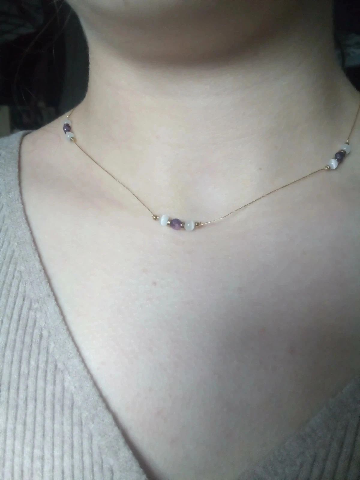 Collier fin en pierres naturelles – photo 3